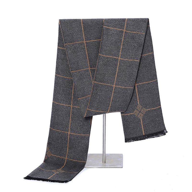 OHAYOMI Mens Scarves Winter Warm Fashion Formal Classic Long Soft Scarf for Men Holiday Gift - Image 1